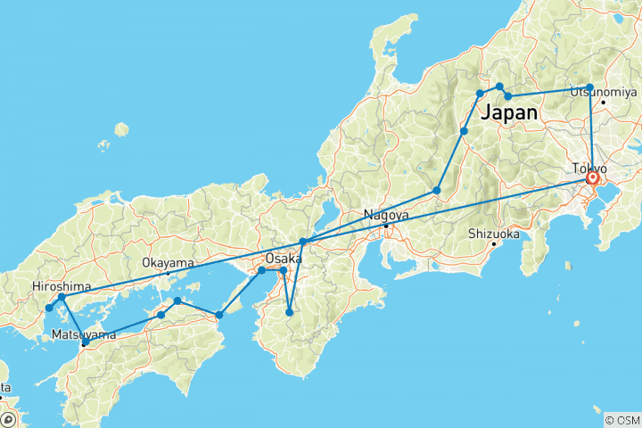 Mapa de Capitales de Japón (19 destinations)