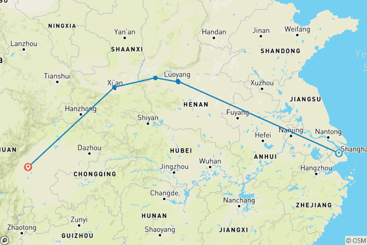 Carte du circuit La Chine classique et Chengdu