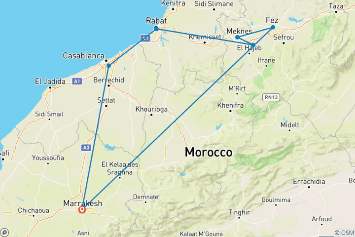 Carte du circuit Circuit des villes impériales en 4 jours