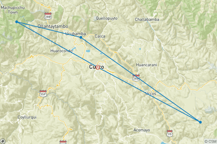 Carte du circuit Circuit essentiel de 5 jours à Cusco et au Machu Picchu