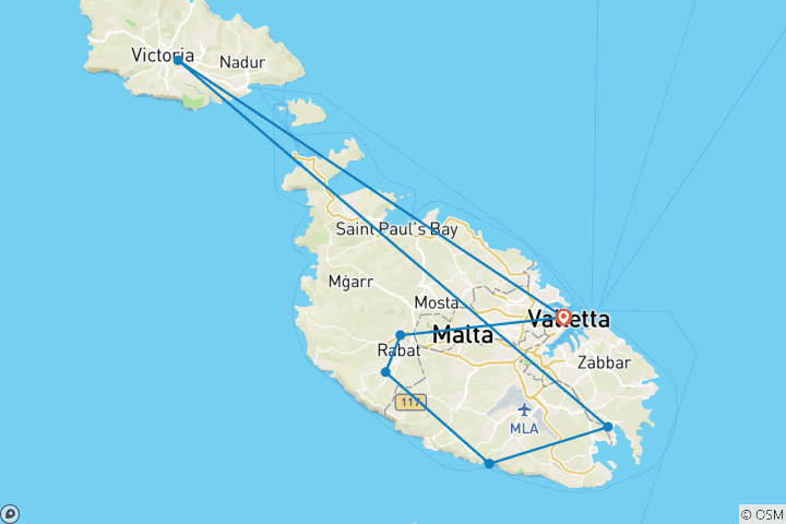 Map of Tailor-Made 6 Days Best Malta Family Tour, Daily Depart & Private Guide and Car
