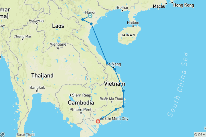 Map of Cycle Vietnam