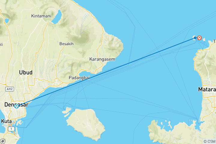 Carte du circuit Découverte des îles Gili en 3 jours