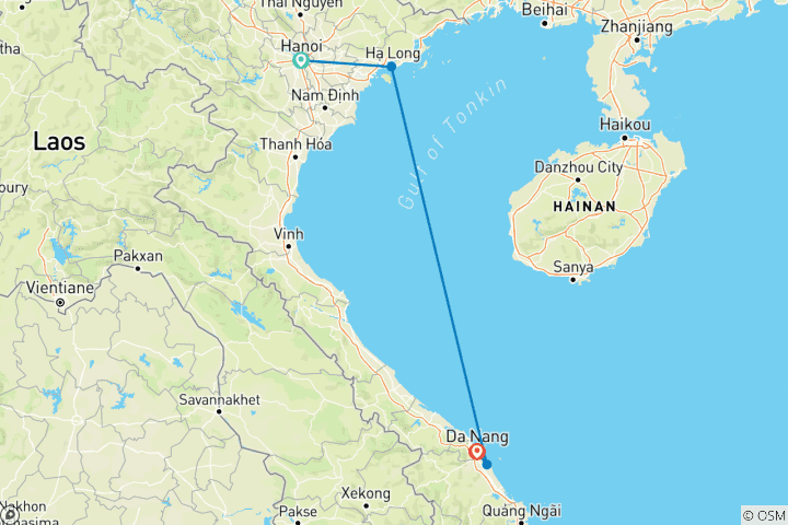 Carte du circuit Circuit de charme de 8 jours au nord et au centre du Vietnam