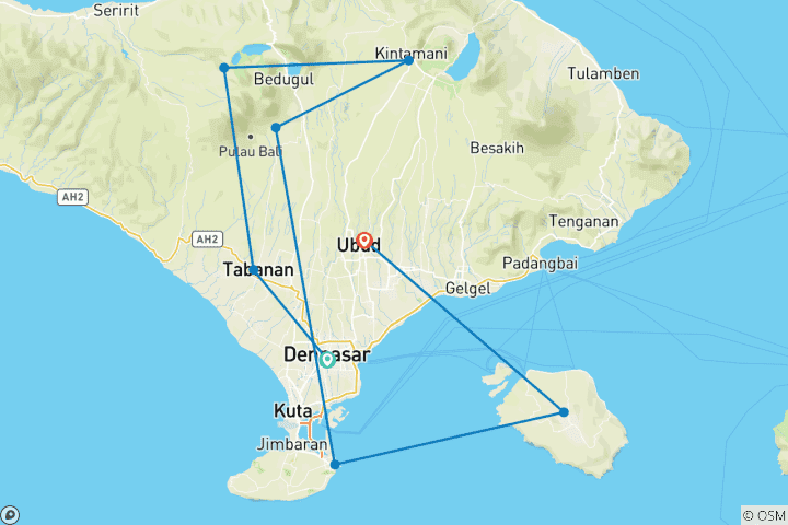 Map of Bali Private Tours - All Inclusive