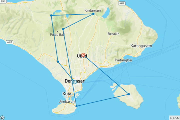 Carte du circuit Bali Private Tours - All Inclusive