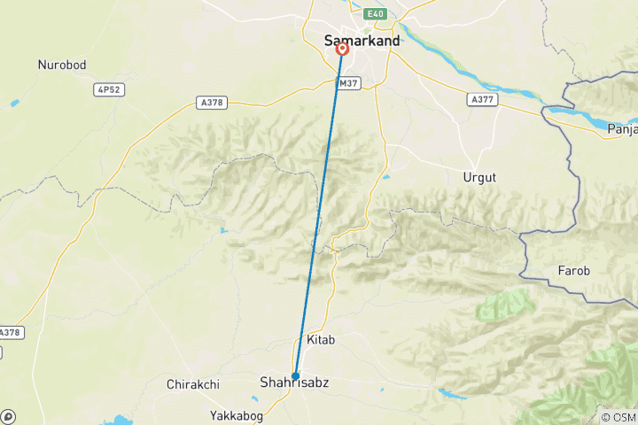 Carte du circuit Trekking dans les montagnes de Hissar