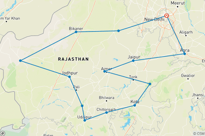 Map of INDIA BEYOND TAJ