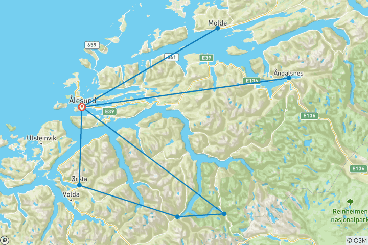 Map of Private tour: Follow Hollywood Celebrities on the Norwegian Fjords