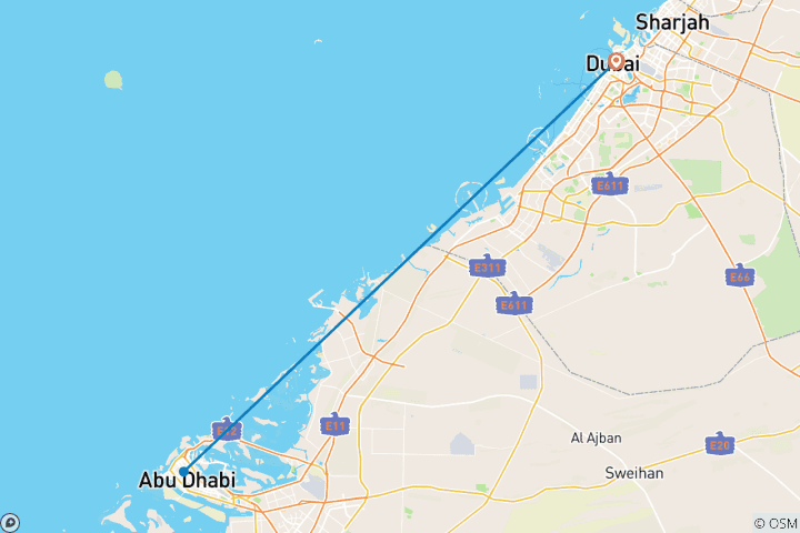 Map of Dubai Economy Holidays Package - 06 Nights 07 Days