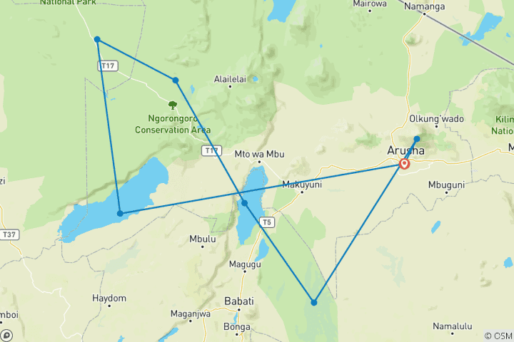 Map of Tanzania Photography Safari