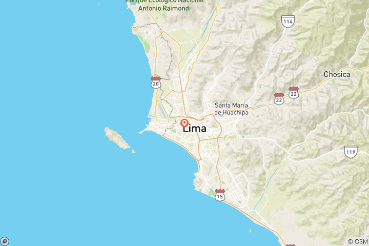 Map of 4-Day Lima Classic Tour