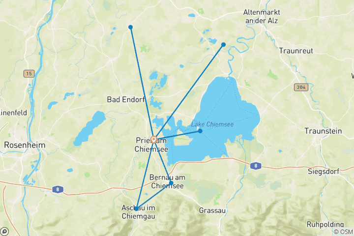 Carte du circuit Lac Chiemsee - dans un hôtel 8/7