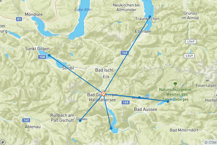 Map of Salzkammergut - based in one hotel