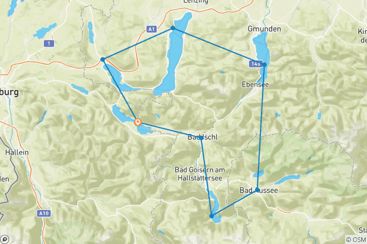 Carte du circuit Tour du Salzkammergut