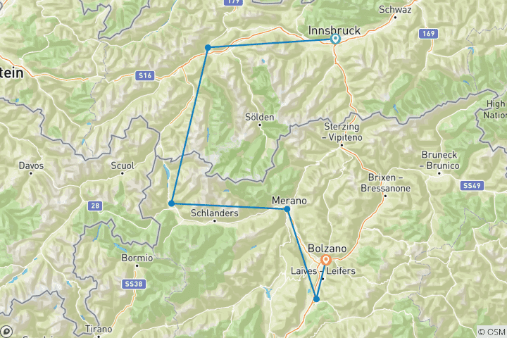 Map of Innsbruck - Bolzano 8/7