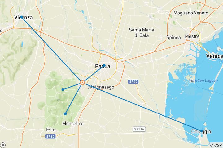 Map of Abano Terme based in one hotel