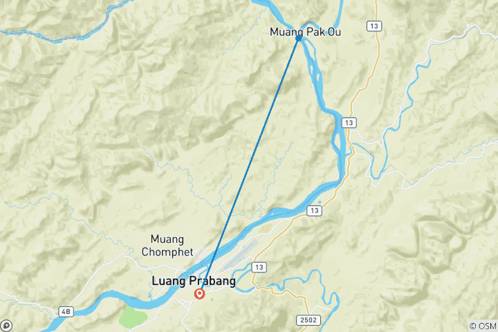 Map of LUANG PRABANG EXPERIENCE 4 DAYS 3 NIGHTS - PRIVATE TOUR