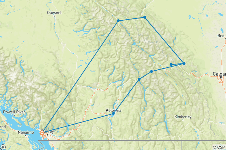 Map of Rockies Classic Summer Tour