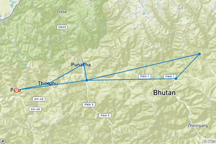 Carte du circuit Le festival fou du Bhoutan : Jambay Lhakhang Drub