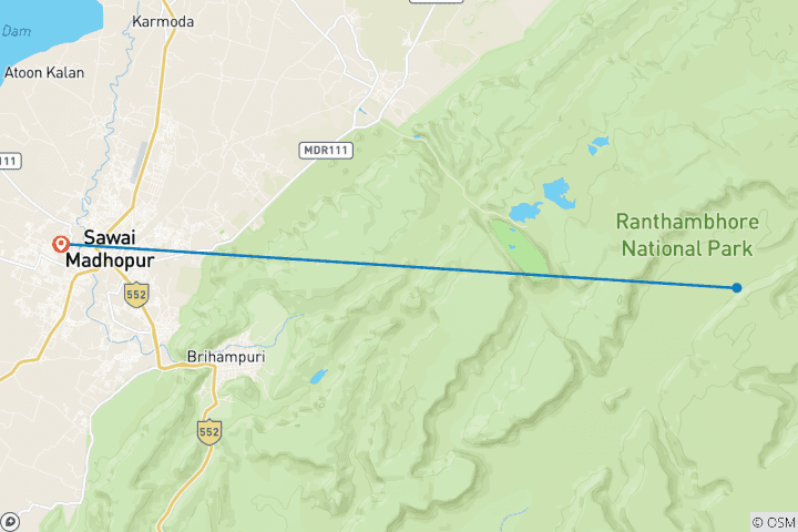 Map of Ranthambore National Park Tour