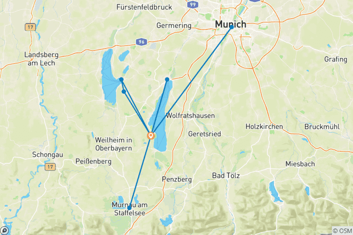 Map of Lake Starnberg based in one hotel