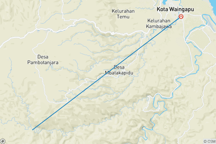 Kaart van Avontuur in Sumba - 4 dagen