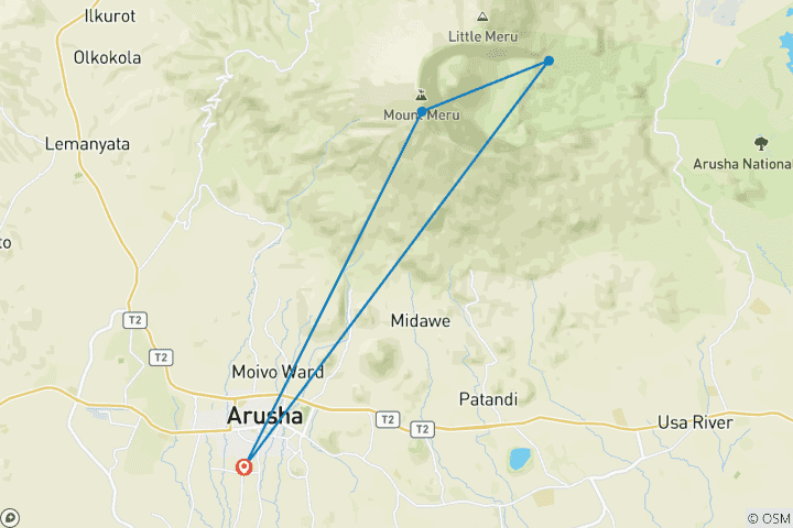 Map of Join Our Expert-Guided 4-Day Mount Meru Hiking Expedition 2024/ 2025.