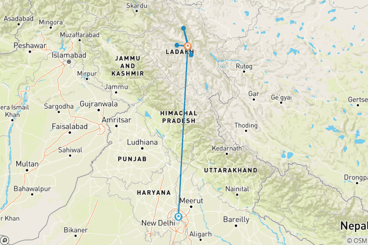 Map of Ladakh Hemis Festival