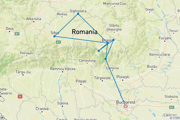 Kaart van 3 dagen, Ontdek Transsylvanië - kleine groepstour (tot 7 personen), gegarandeerd vertrek