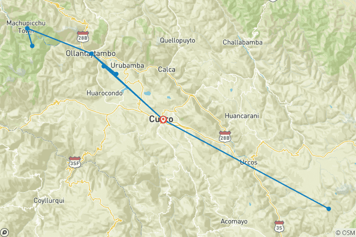 Carte du circuit CUSCO ADVENTURE EXPRESS - 5 jours
