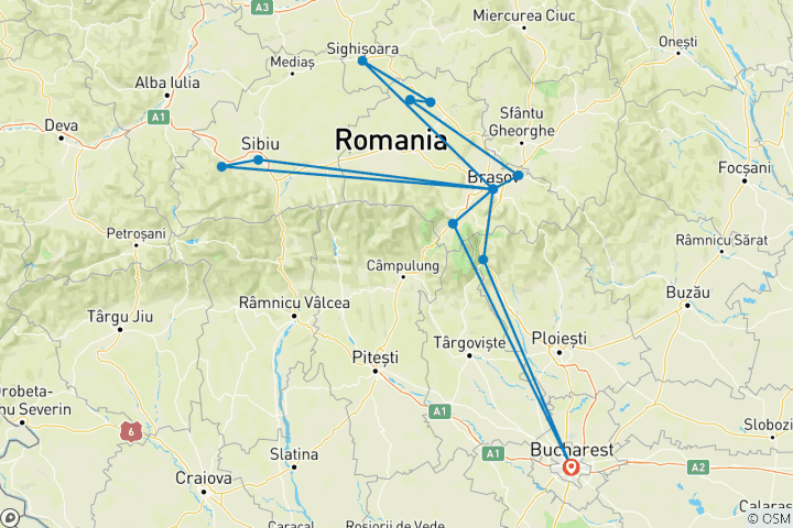 Map of Transylvania Tour - Private guided tour