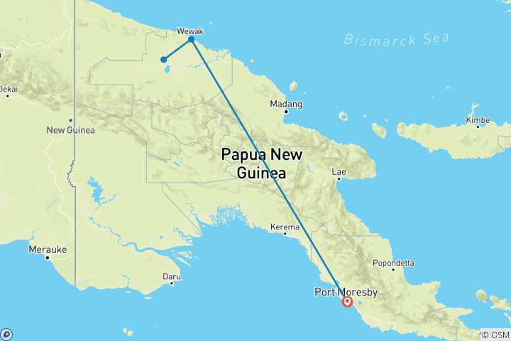 Carte du circuit Exploration du Sepik en Papouasie-Nouvelle-Guinée