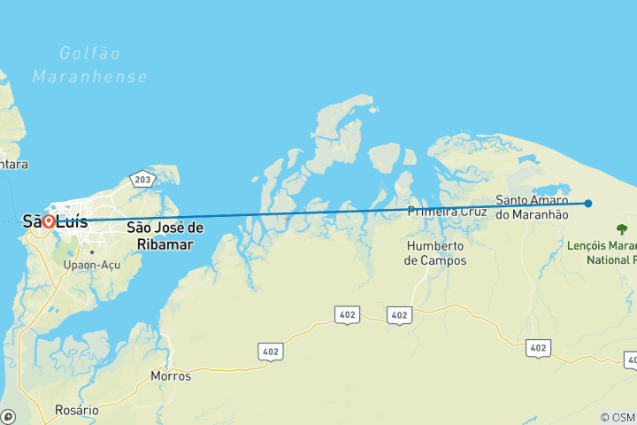 Map of Trekking Lençóis Maranhenses