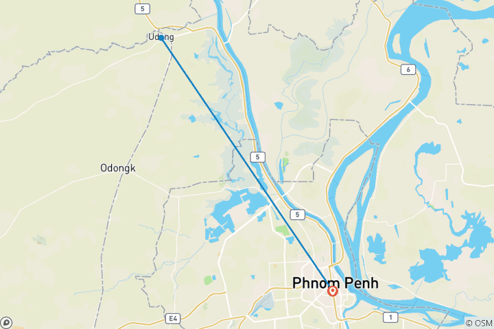 Carte du circuit Stupas d'Udong, Tuol Sleng et le champ de bataille de Choeung Ek