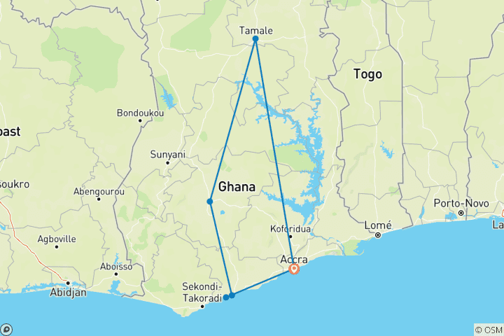 Carte du circuit Le voyage dans le Nord