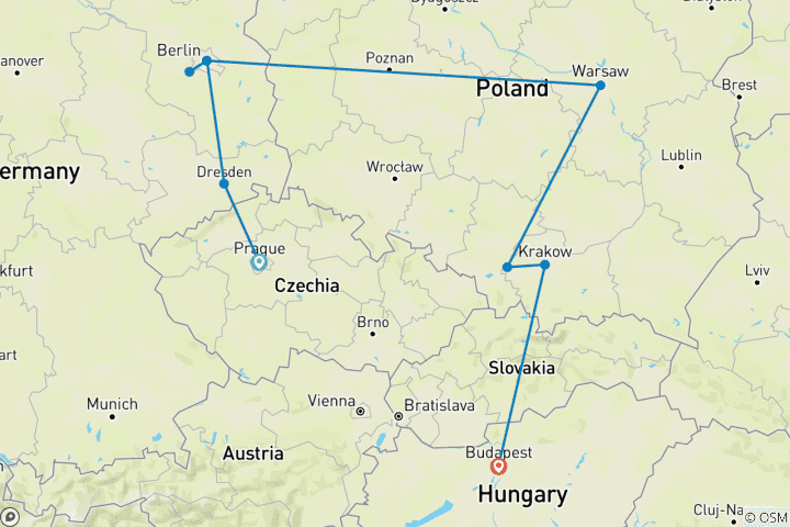 Map of Eastern Europe Escapade 2025