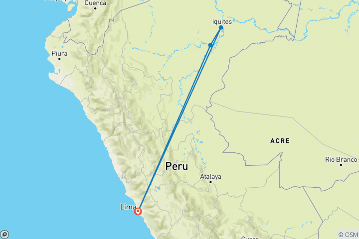 Carte du circuit Découverte des rivières et de la forêt tropicale péruvienne - 2024 - Lima to Lima, 2024