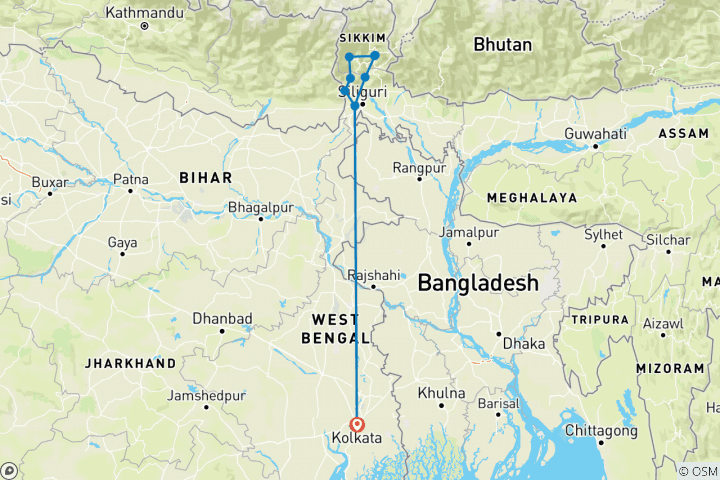 Map of Eastern Himalayan Trails