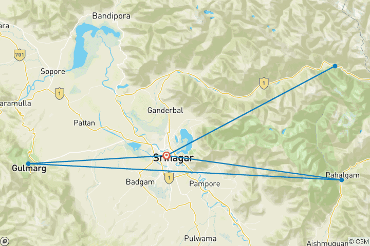 Map of Blissful Kashmir