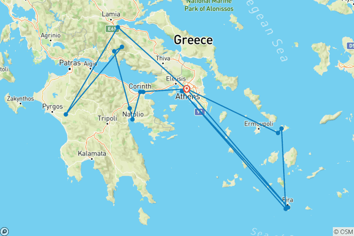 Carte du circuit Trésors de Grèce et des îles (Classique)