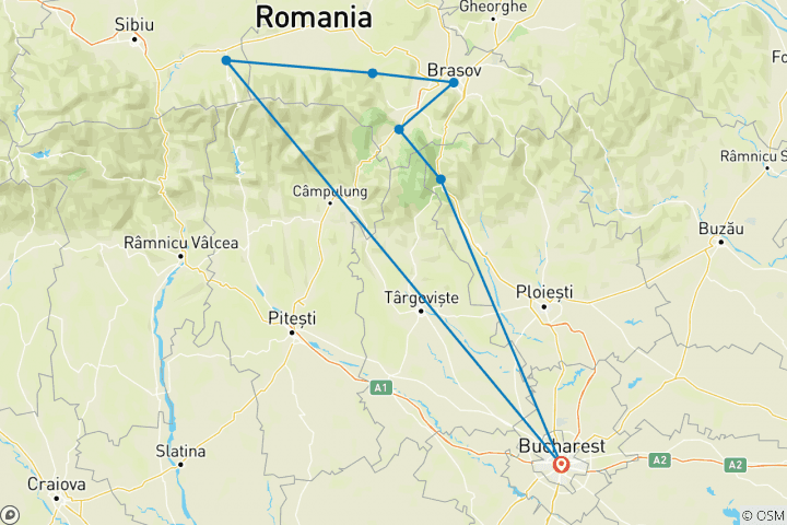 Karte von Siebenbürgen in 3 Tagen ab Bukarest (Kleingruppenreise