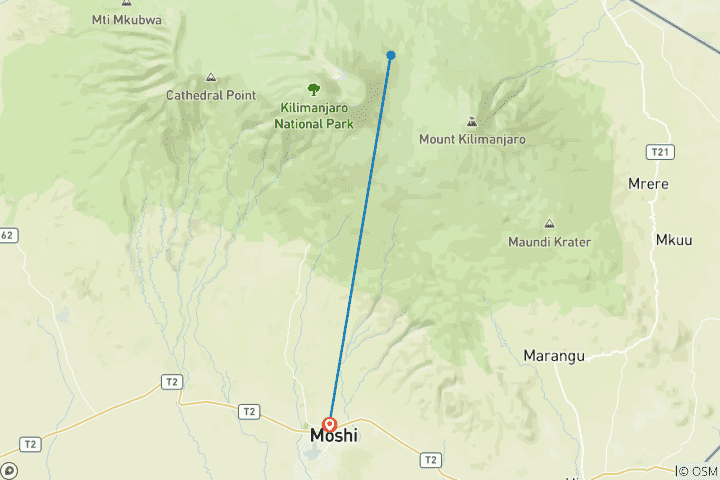 Map of Kilimanjaro Day Hike: Exploring Marangu Route 2024 - 2026.