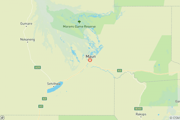 Mapa de Excursión en mokoro de 3 días