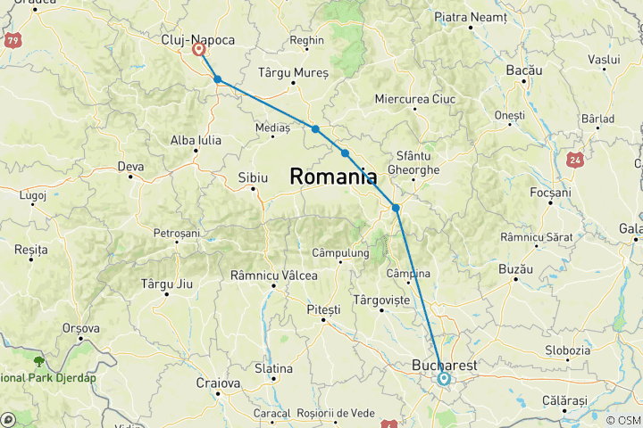 Map of Halloween in Transylvania (Northbound) (6 destinations)