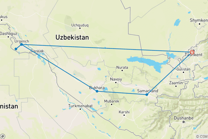 Carte du circuit Circuit classique en Ouzbékistan