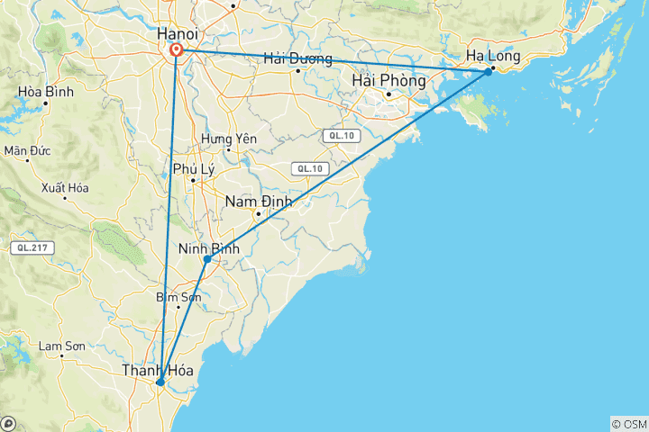 Mapa de 4 días ciudad de Ho Chi Minh - Can Tho - Isla Phu Quoc