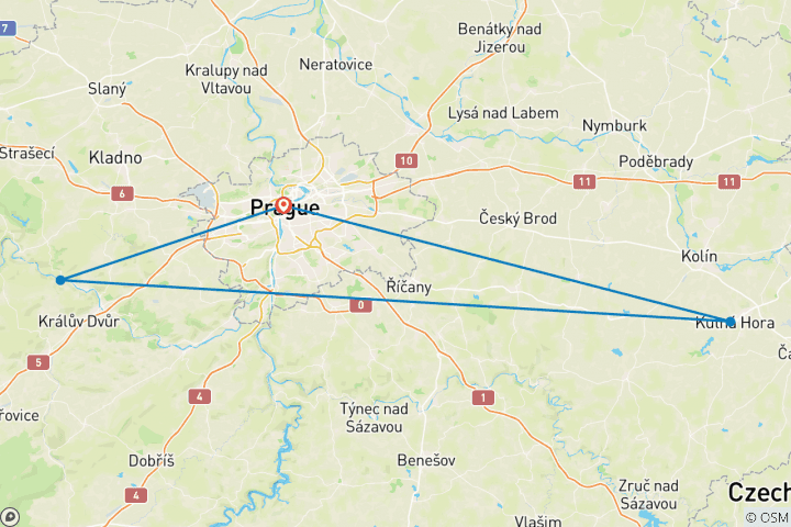 Carte du circuit Explorez la Bohême en 1 semaine