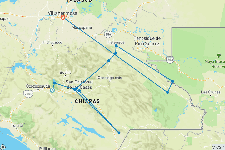 Carte du circuit Icônes du Chiapas : Un voyage à travers l'histoire et la nature