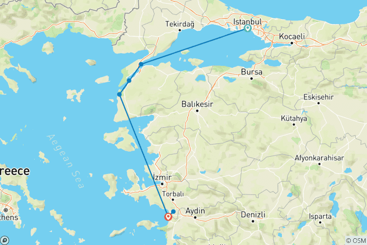 Carte du circuit Trooper Tour - Istanbul à Ephèse 3 jours